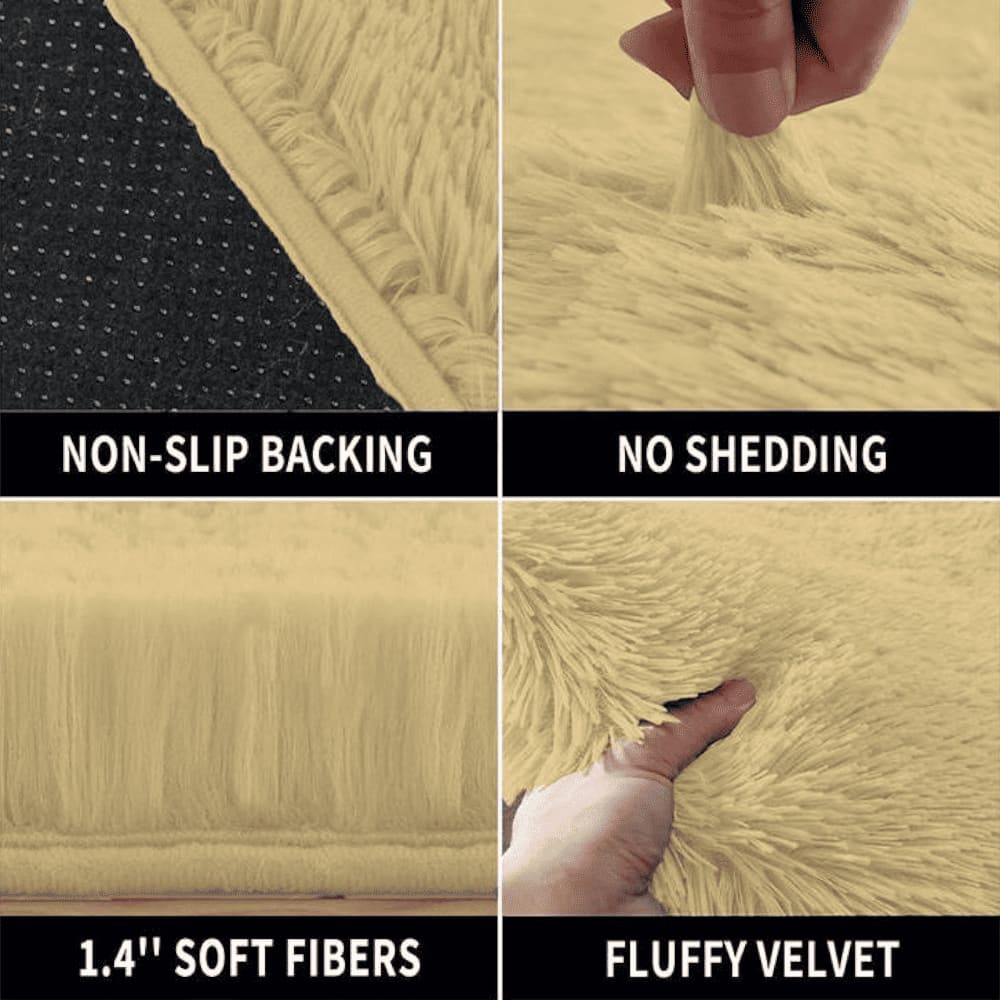 Bath Mat Rabbit Fur 1000 GSM Bathroom Door Mats Anti Skid Water Absorbent Easy Machine Washable Marino Rug for Entrance