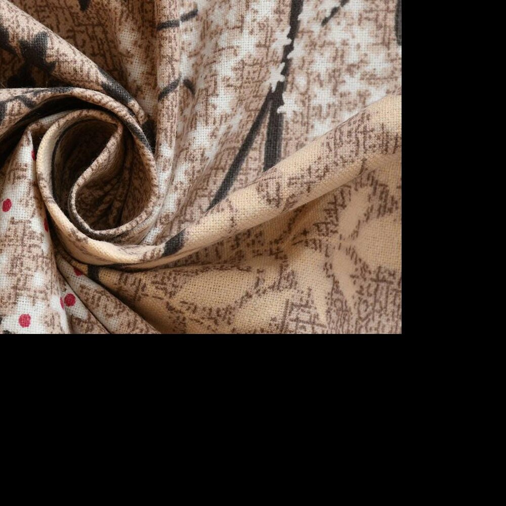 Valentina Beige Floral 160 TC Cotton Double Size Bedsheet with 2 Pillow Covers