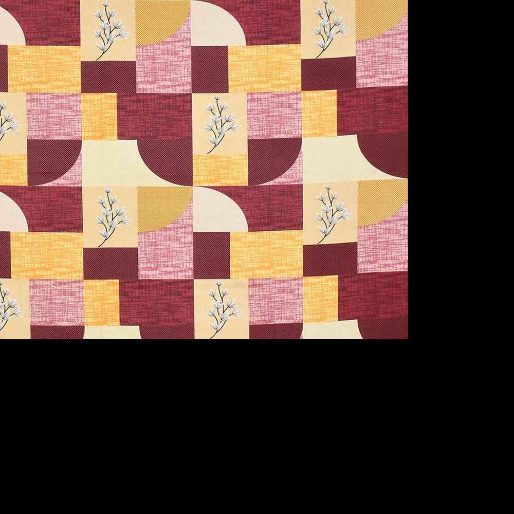 Alba Multicolor Geometric 160 TC Cotton Double Size Bedsheet with 2 Pillow Covers