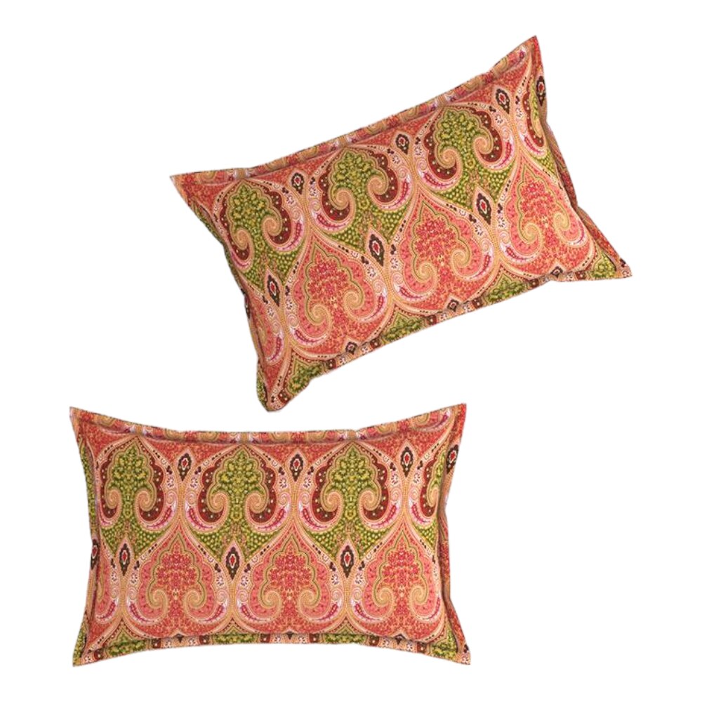 Claudia Multicolor Abstract 160 TC Cotton Double Size Bedsheet with 2 Pillow Covers