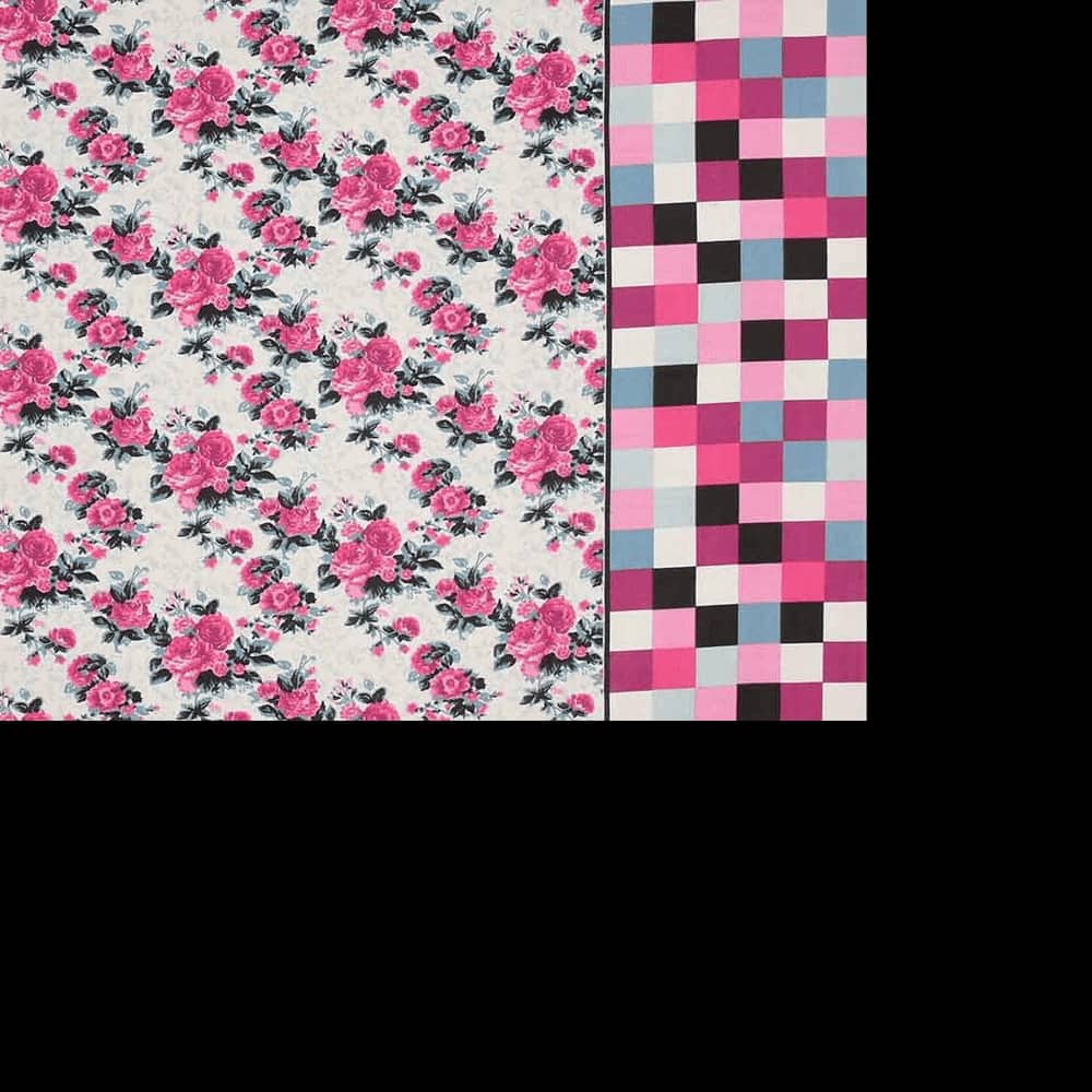 Sara Pink Floral 160 TC Cotton Double Size Bedsheet with 2 Pillow Covers