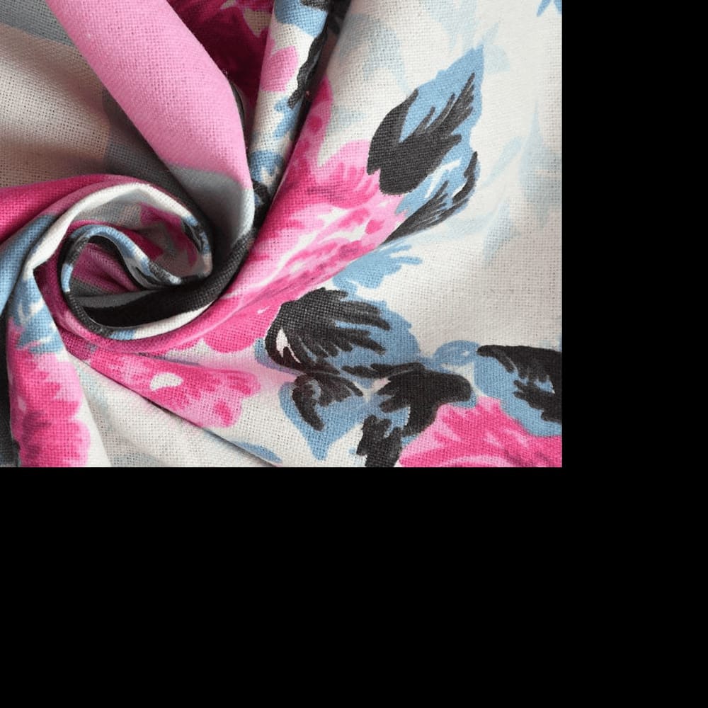 Sara Pink Floral 160 TC Cotton Double Size Bedsheet with 2 Pillow Covers