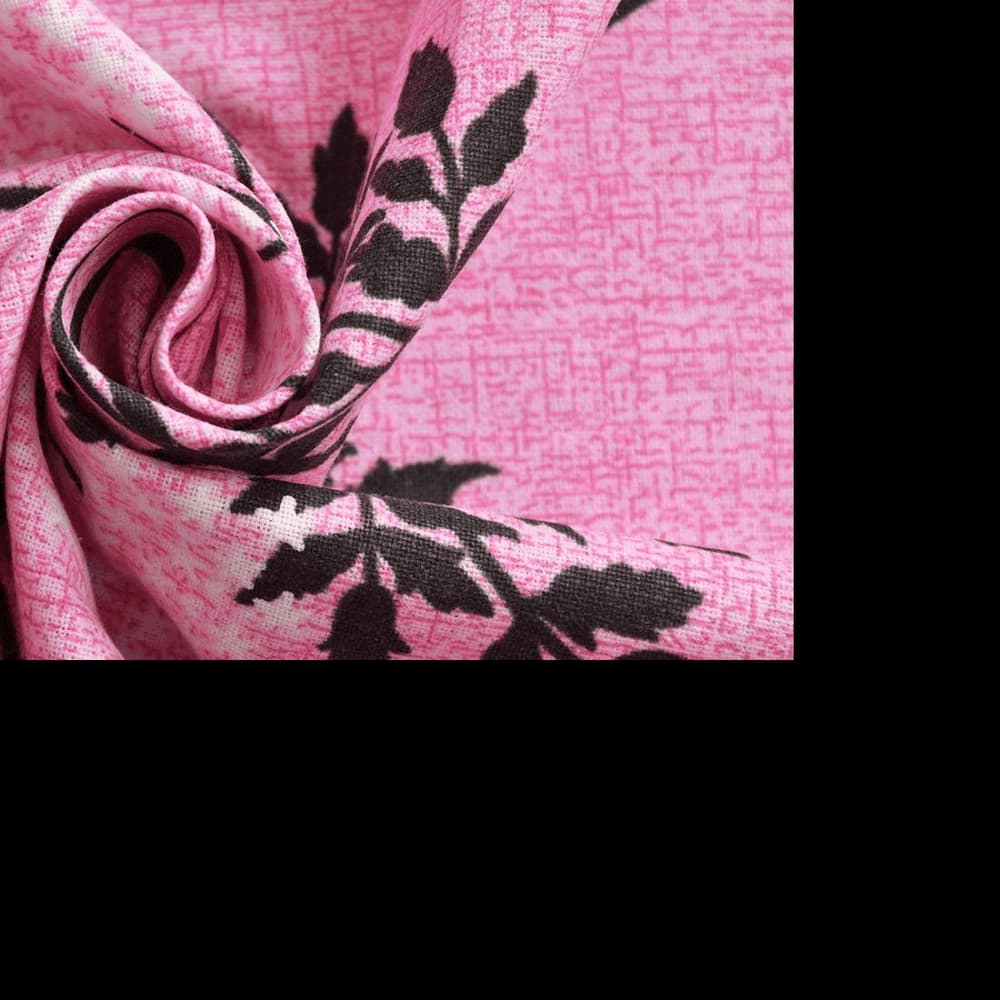 Irene Pink Floral 160 TC Cotton Double Size Bedsheet with 2 Pillow Covers