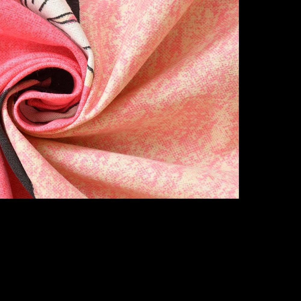 Diego Pink Floral 160 TC Cotton Double Size Bedsheet with 2 Pillow Covers