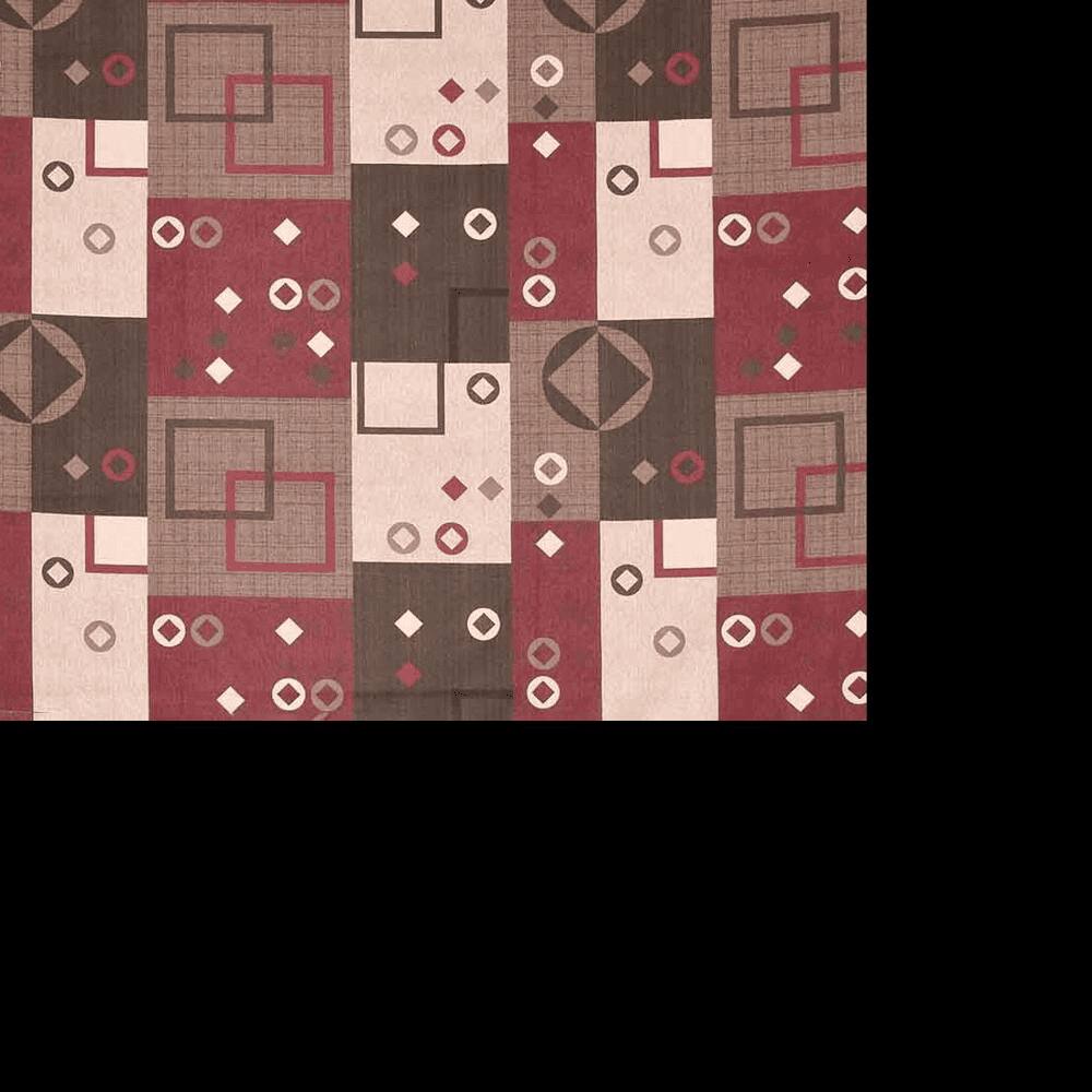 Paula Purple Geometric 160 TC Cotton Double Size Bedsheet with 2 Pillow Covers