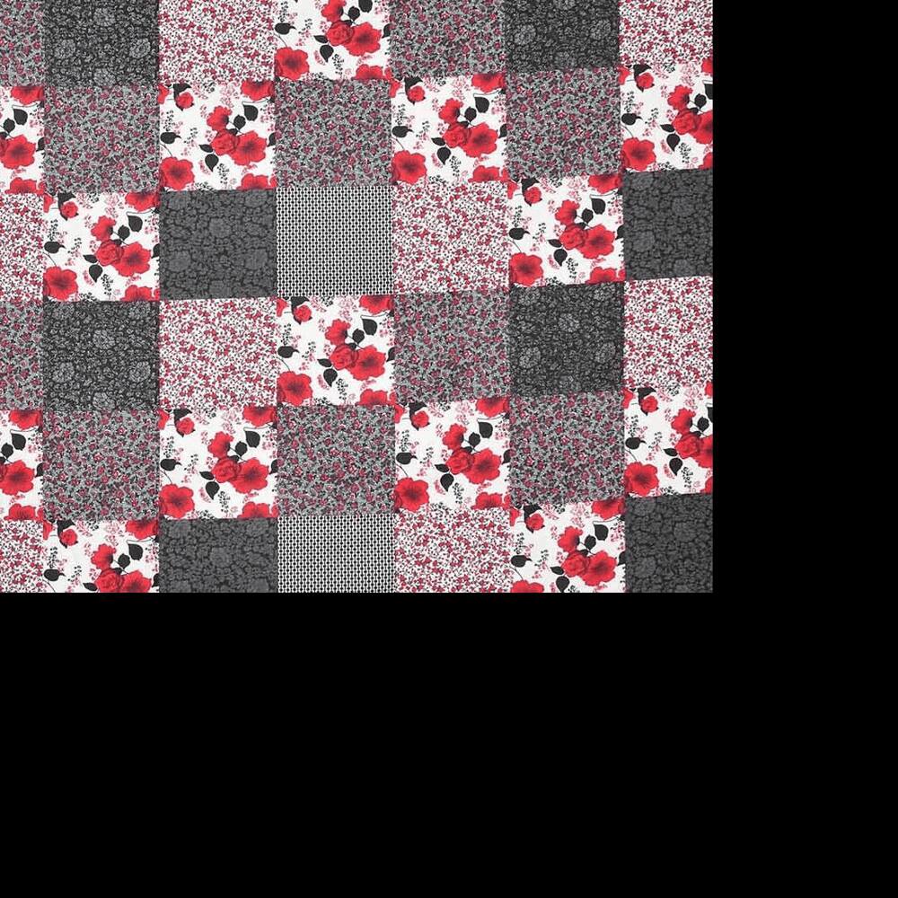 Hugo Red Floral 160 TC Cotton Double Size Bedsheet with 2 Pillow Covers