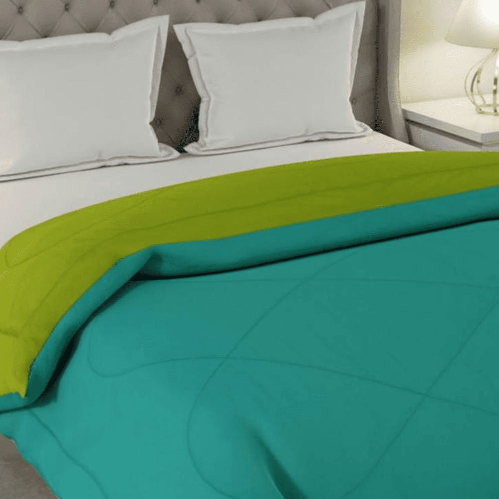 Falguni 
Sea Green-Lemon Green Solid 250 Gsm Microfiber Single Bed Comforter