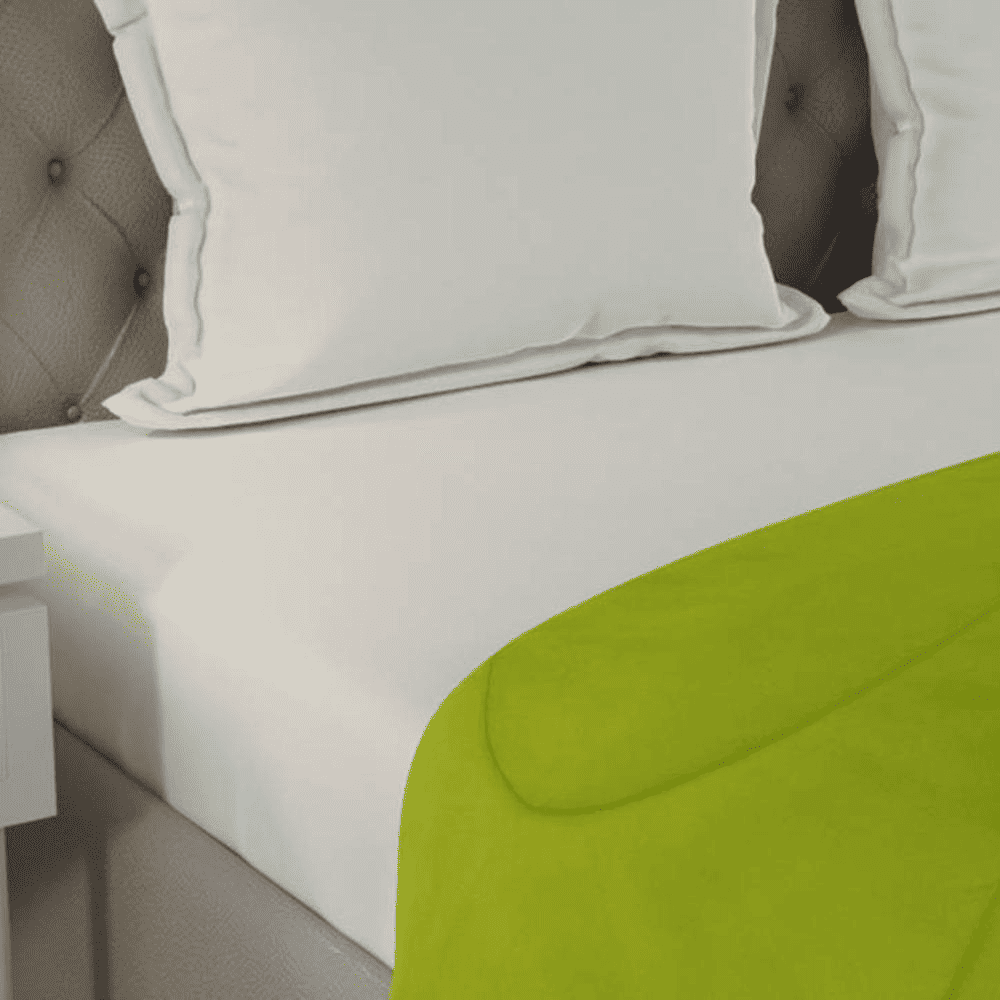 Falguni 
Sea Green-Lemon Green Solid 250 Gsm Microfiber Single Bed Comforter