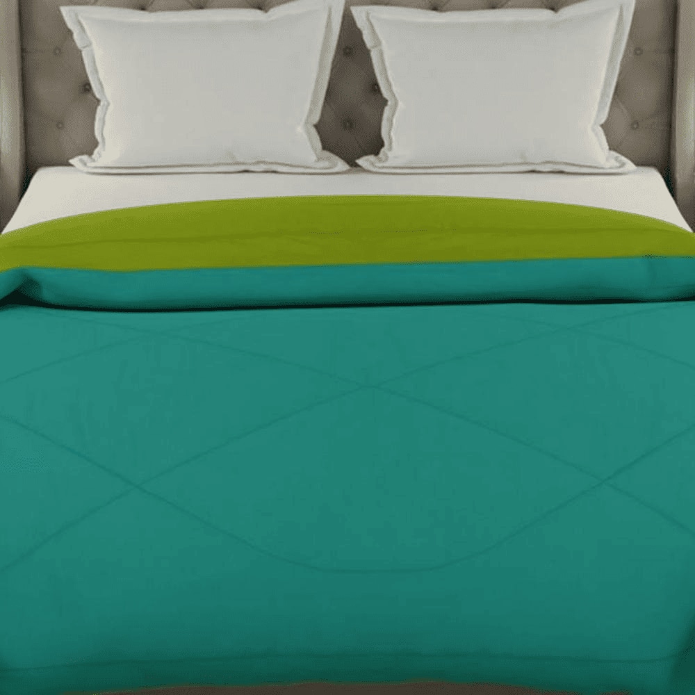 Falguni 
Sea Green-Lemon Green Solid 250 Gsm Microfiber Single Bed Comforter