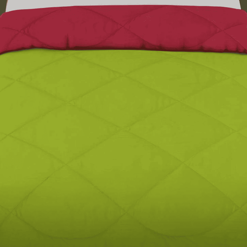 Ekiya 
Dark Pink-Parrot Green Solid 250 Gsm Microfiber Single Bed Comforter
