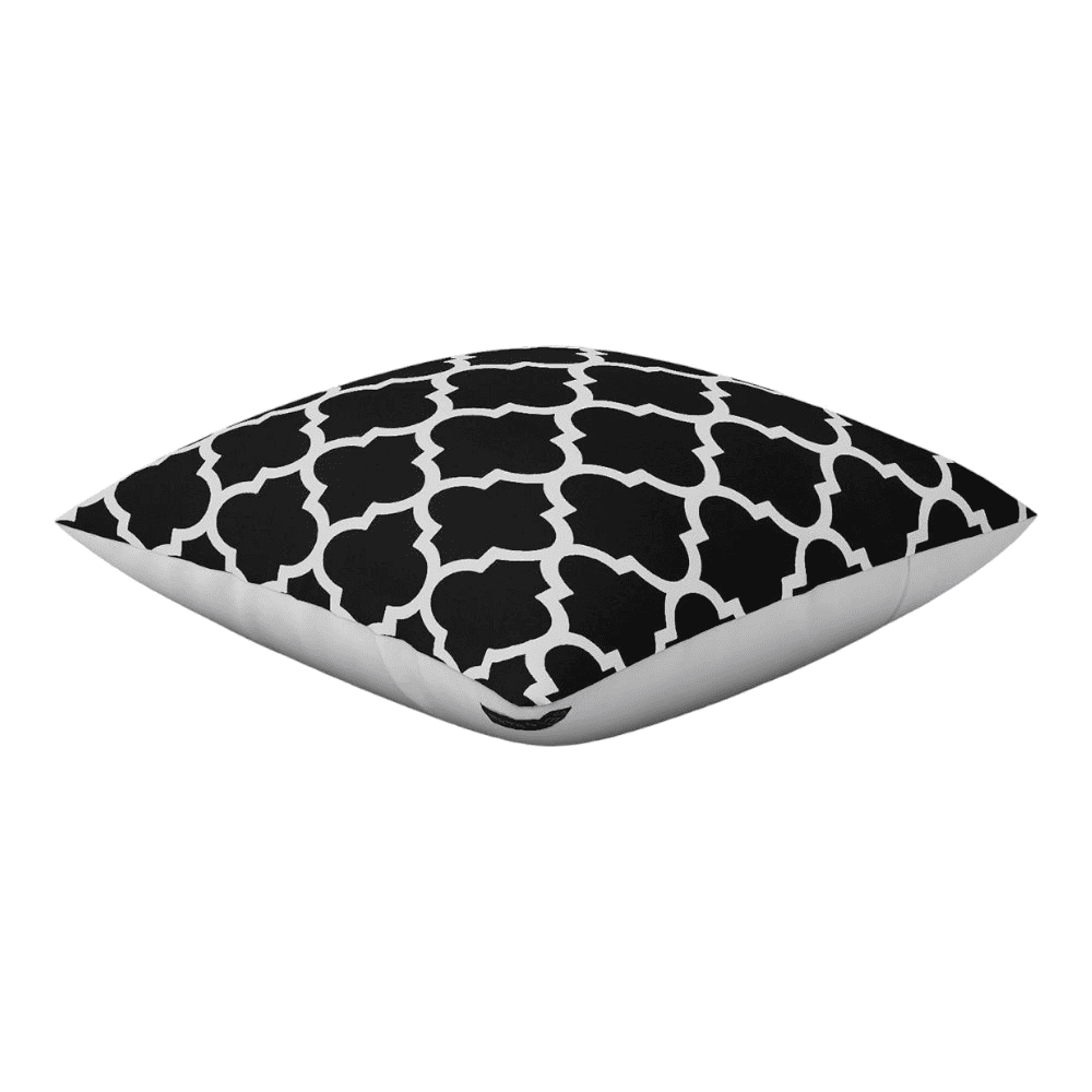 Mittens Black Geometric 16 X 16 Inches Polyester Cushion Cover