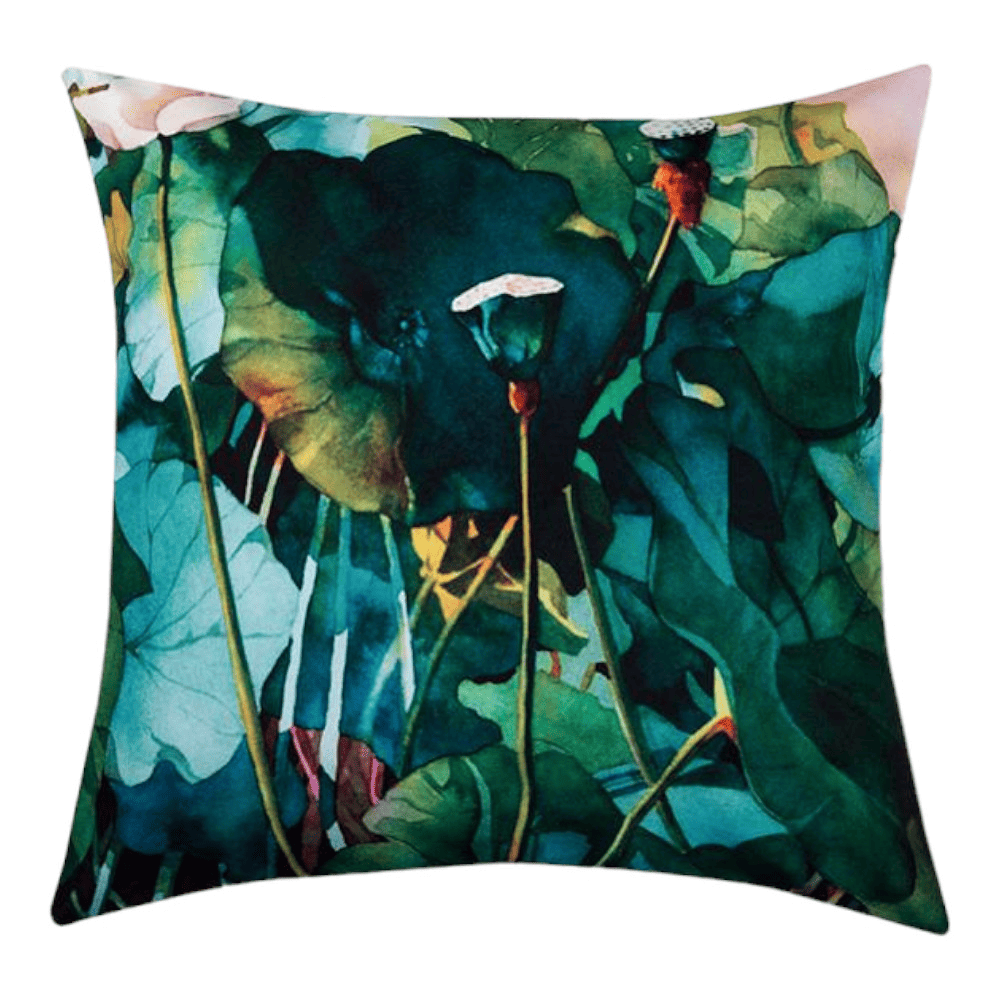Amigo Green Floral 16 X 16 Inches Polyester Cushion Cover Set Of 5
