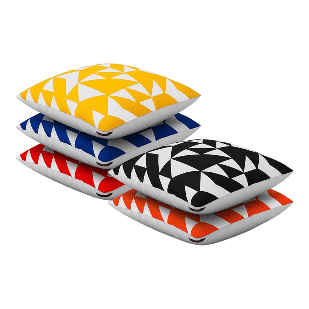 Sykes Multicolor Geometric 16 X 16 Inches Polyester Cushion Cover Set Of 5