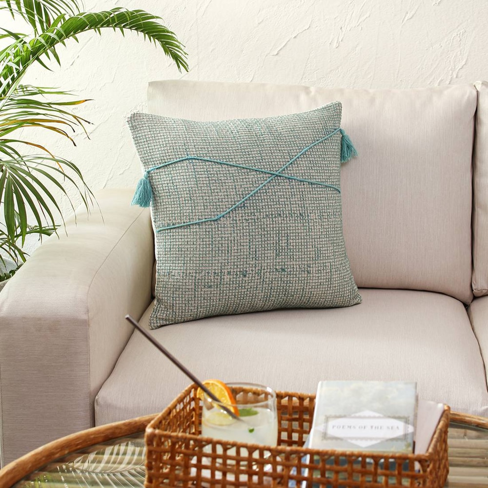 Raalhu Blue Cotton Cushion Cover - House This