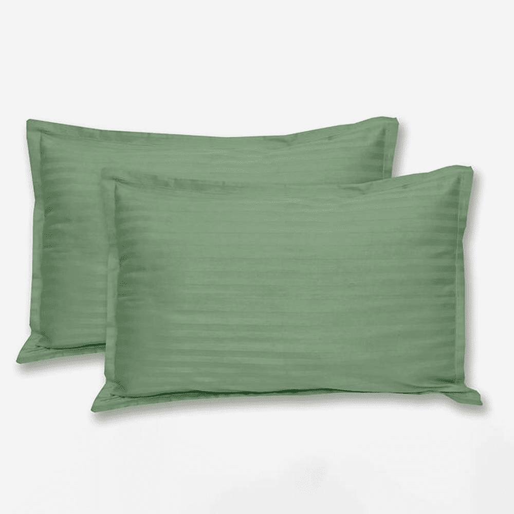 Chanel Green Solid 28*17 Inches Cotton Pillow Covers - Set Of 2