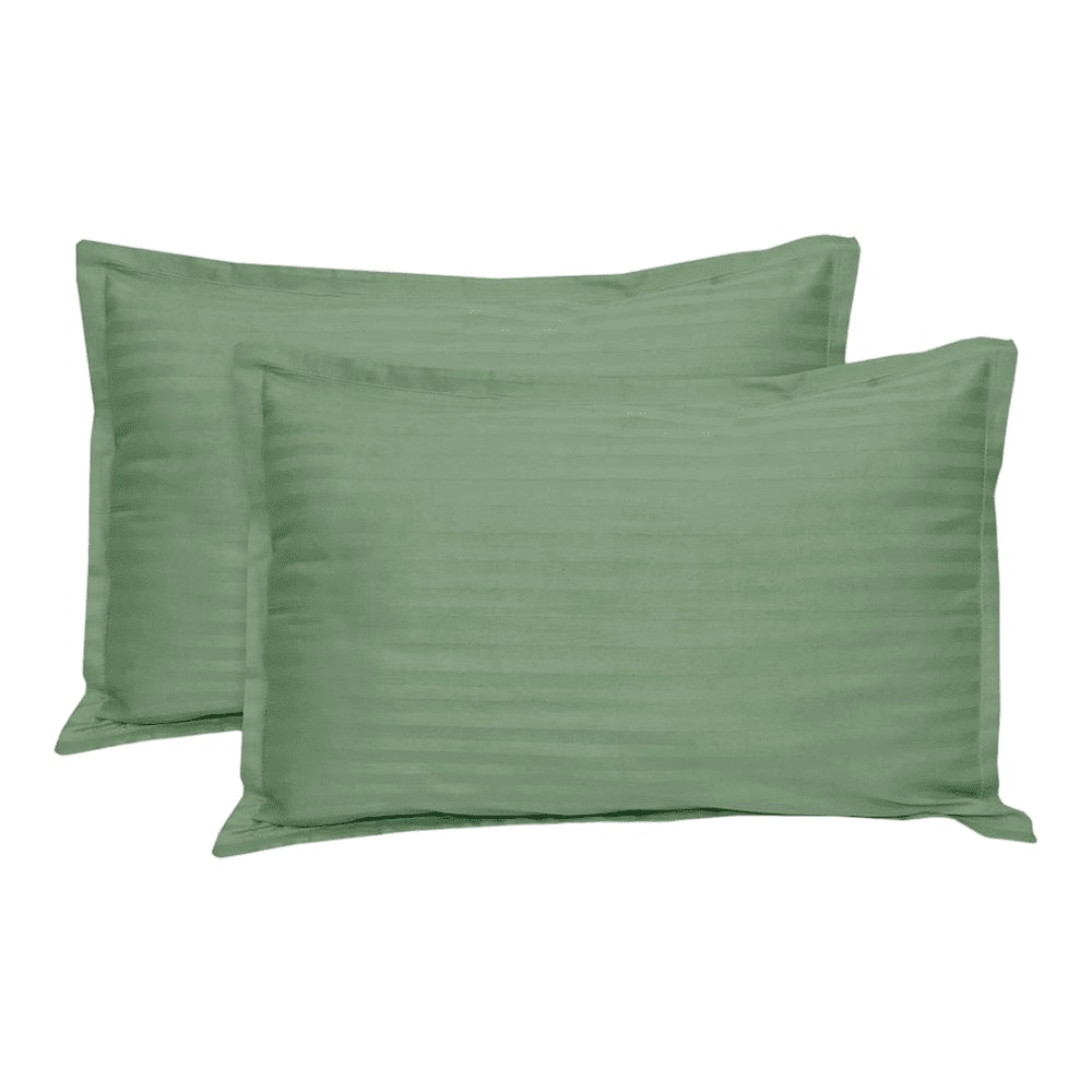 Chanel Green Solid 28*17 Inches Cotton Pillow Covers - Set Of 2