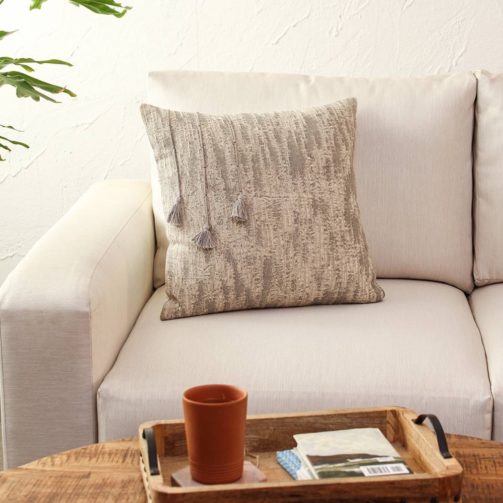 Sivaar Grey Cotton Cushion Cover - House This