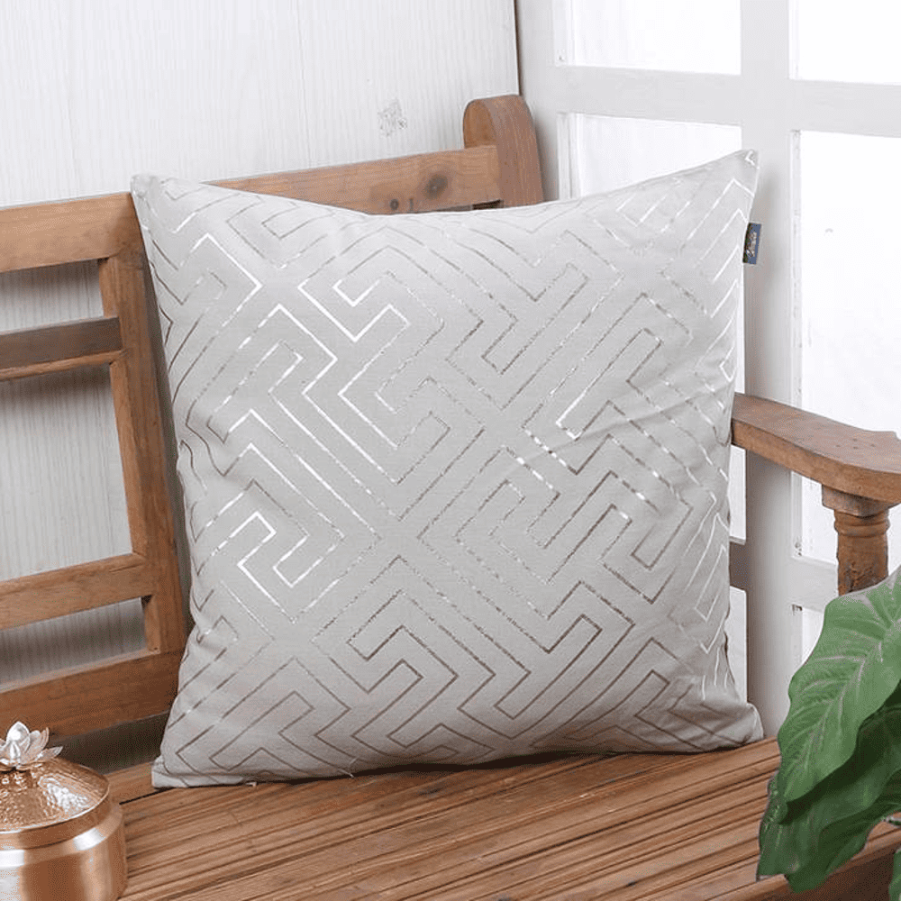 Tony White Cotton Cushion Cover