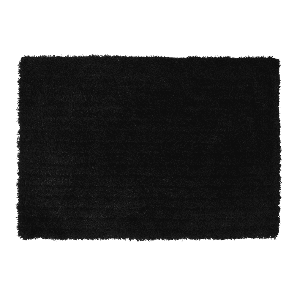 Black Solid Soft Feel Anti-Skid Polyester Carpet -4X6 Feet