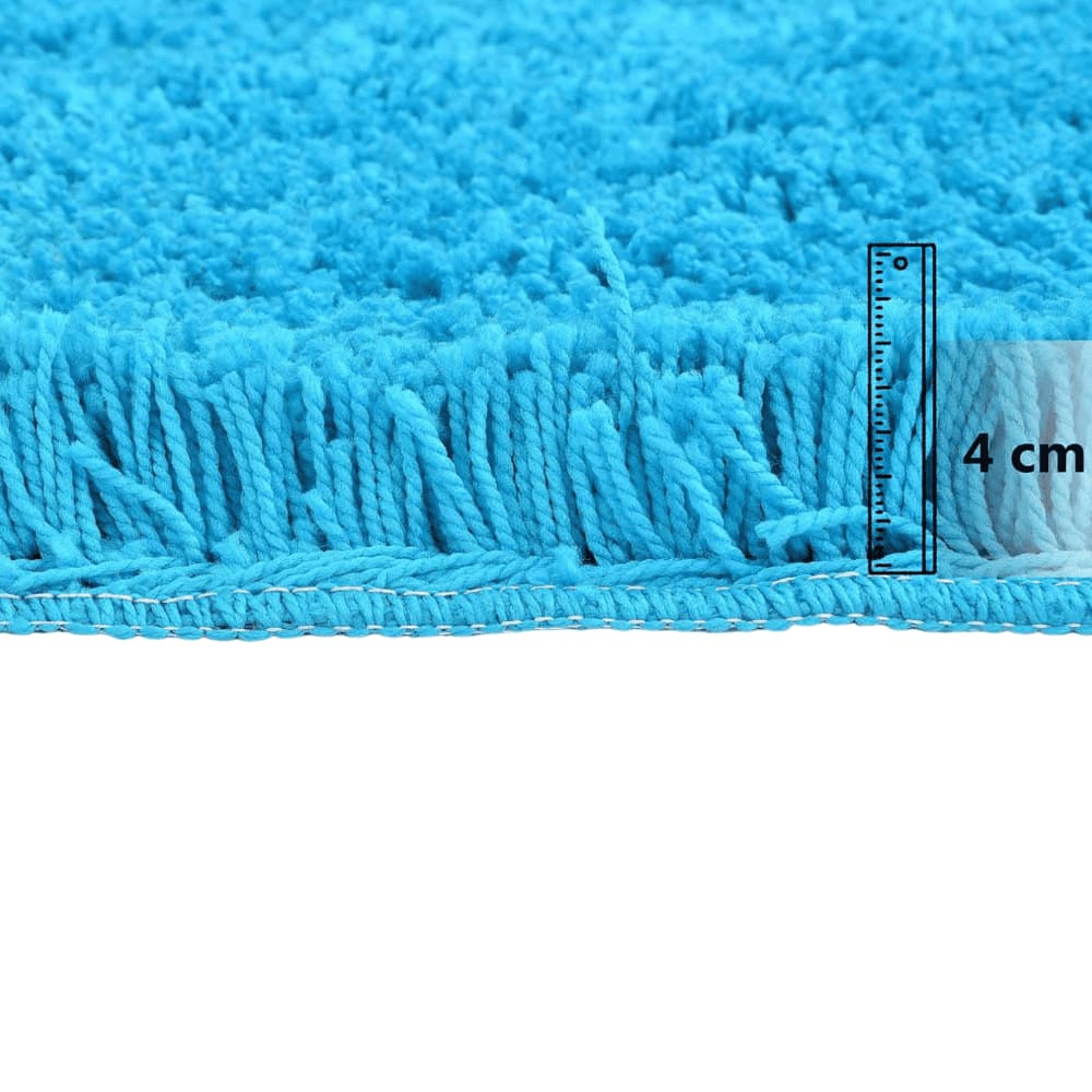 Blue Solid Soft Feel Anti-Skid Polyester Carpet -5X7 Feet