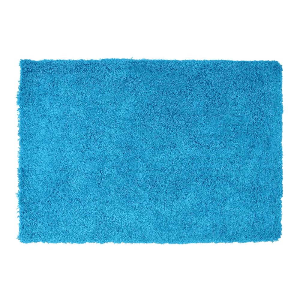 Blue Solid Soft Feel Anti-Skid Polyester Carpet -5X7 Feet