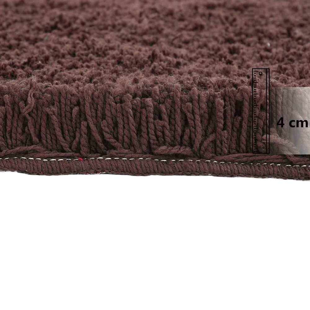 Brown Solid Soft Feel Anti-Skid Polyester Carpet -5X7 Feet