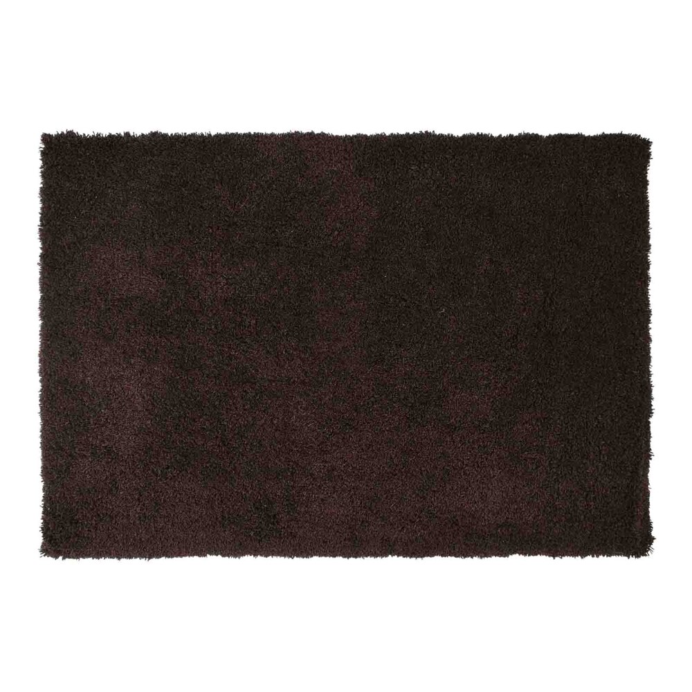 Brown Solid Soft Feel Anti-Skid Polyester Carpet -5X7 Feet