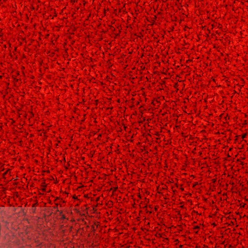 Red Solid Soft Feel Anti-Skid Polyester Carpet -4X6 Feet