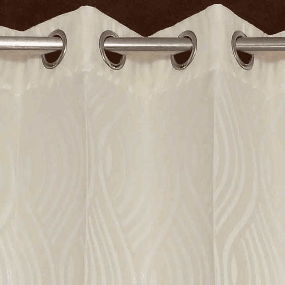 Sadhbh Cream Color Abstract Window Curtain   Set of 2