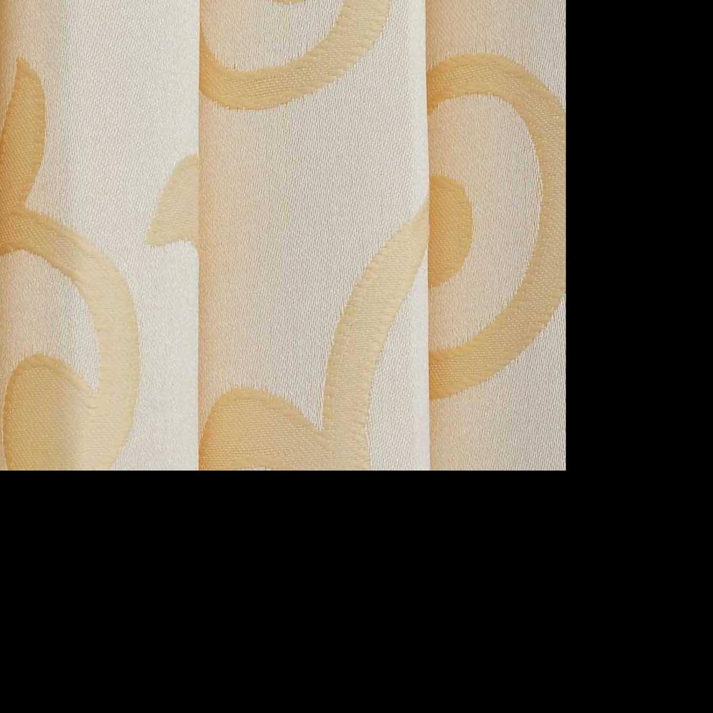 Layla Cream Color Floral Window Curtain   Set of 2