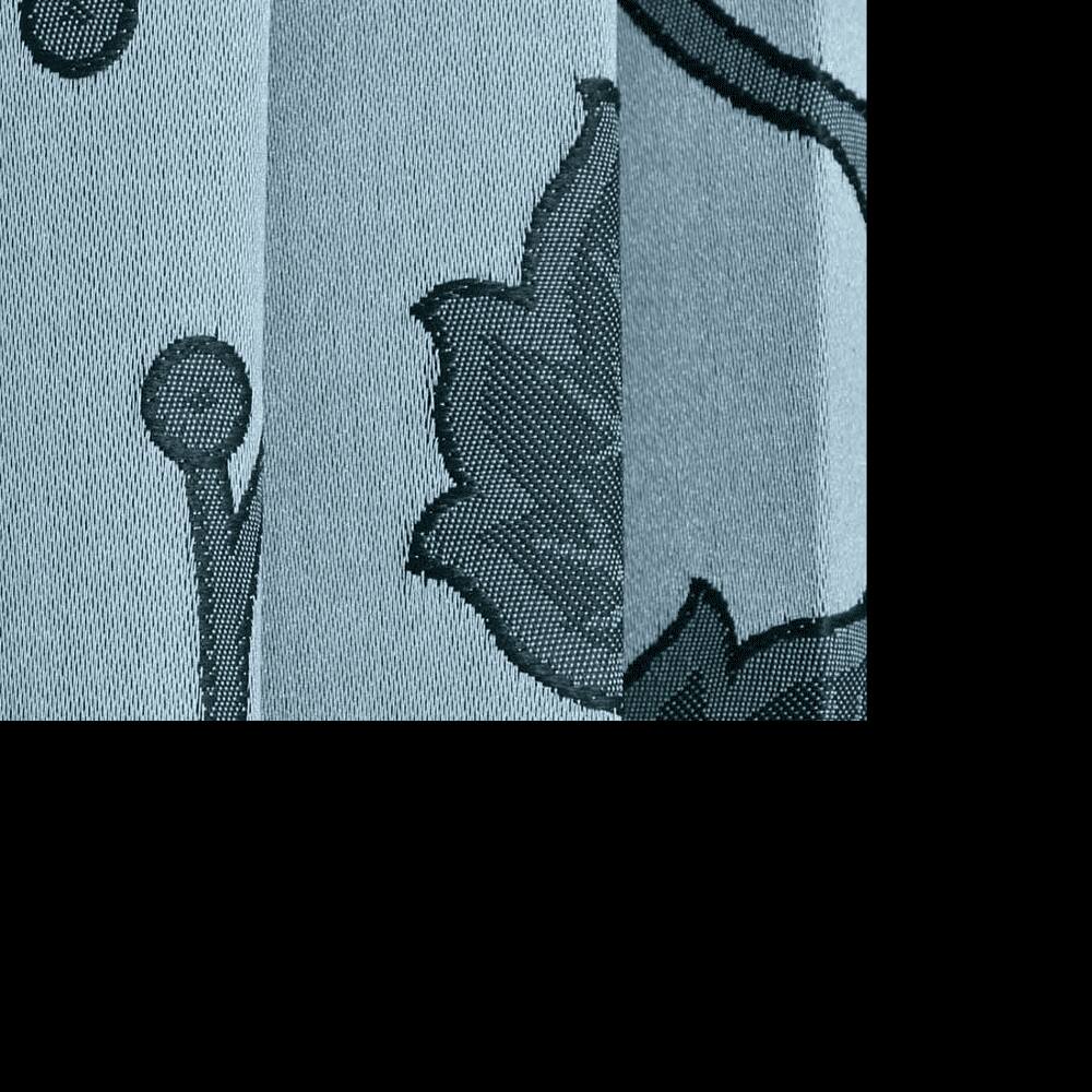 Luna Blue Color Floral Door Curtain - Set of 2