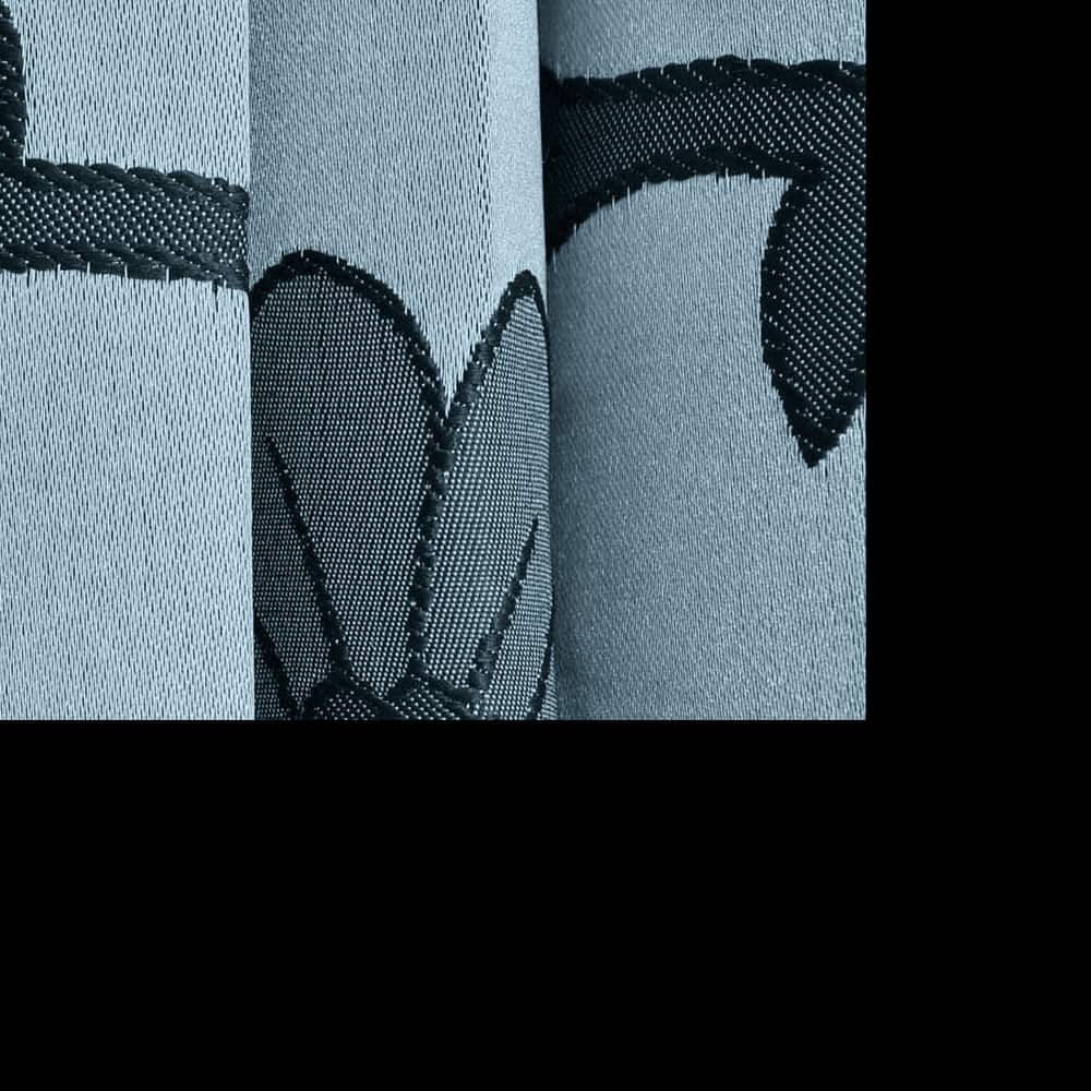 Chloe Blue Color Floral Door Curtain - Set of 2