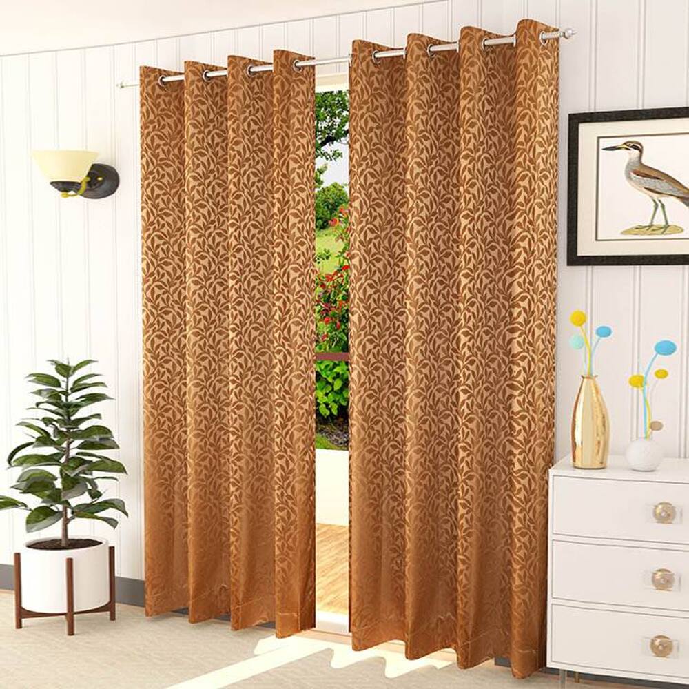 Emersyn Mouse Color Floral Door Curtain - Set of 2 - Presto