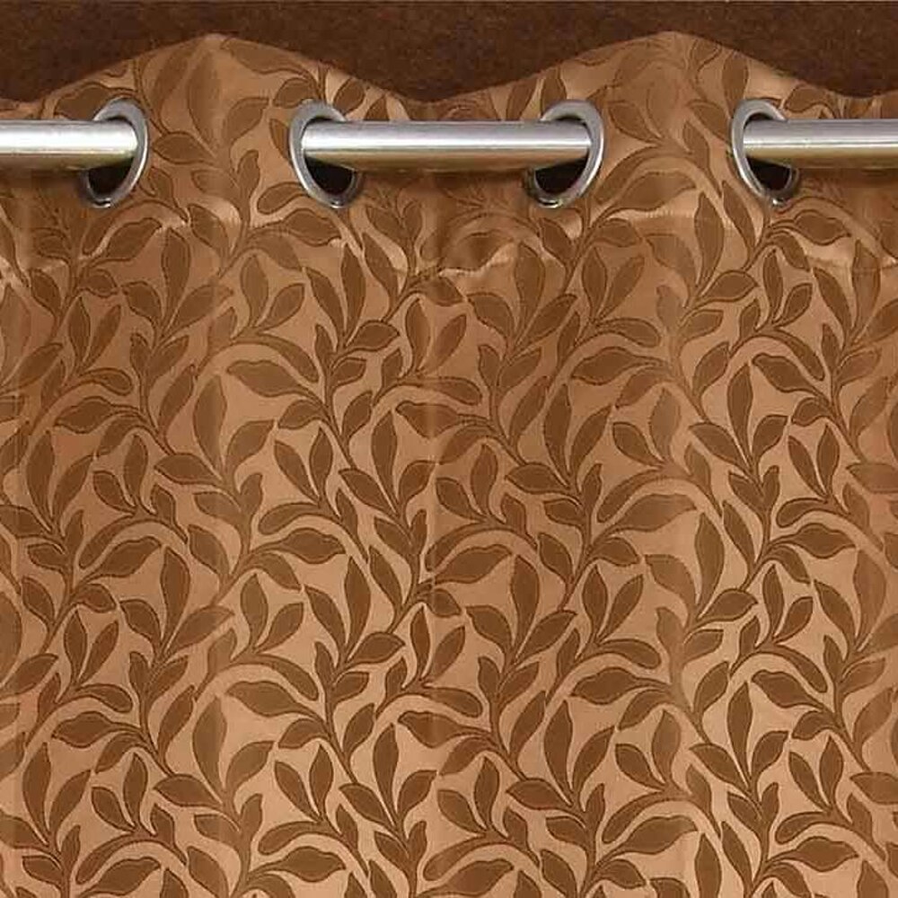 Emersyn Mouse Color Floral Long Door Curtain - Set of 2