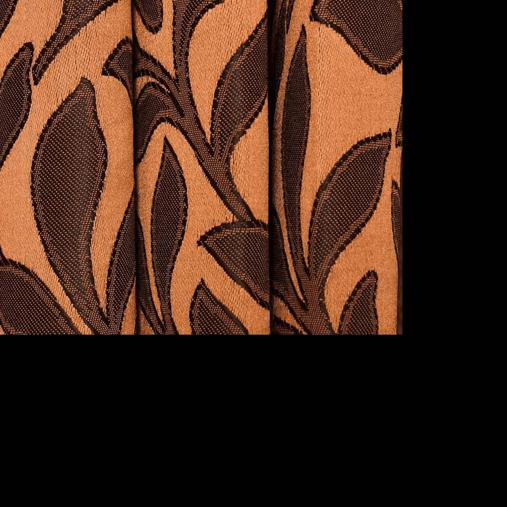 Irevene Brown Color Floral Door Curtain - Set of 2