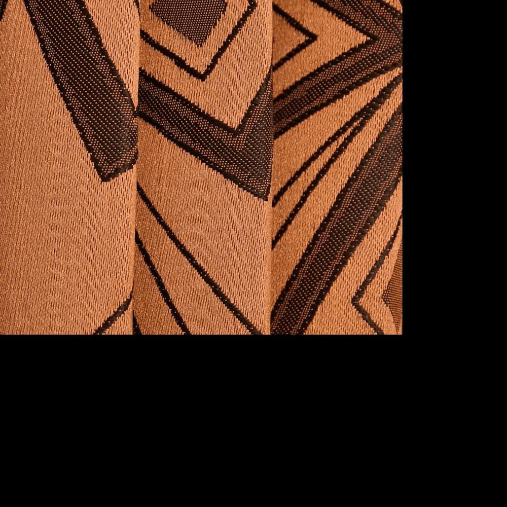 Ferdia Brown Color Geometric Door Curtain - Set of 2