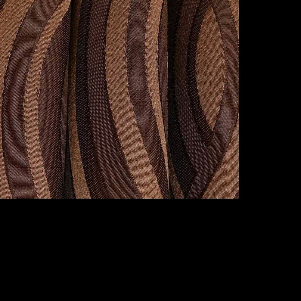 Niamh Brown Color Abstract Window Curtain   Set of 2