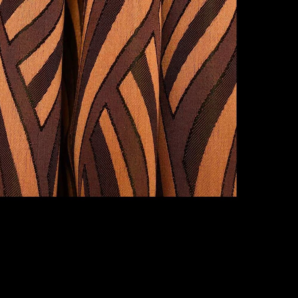 Olivia Brown Color Abstract Door Curtain - Set of 2