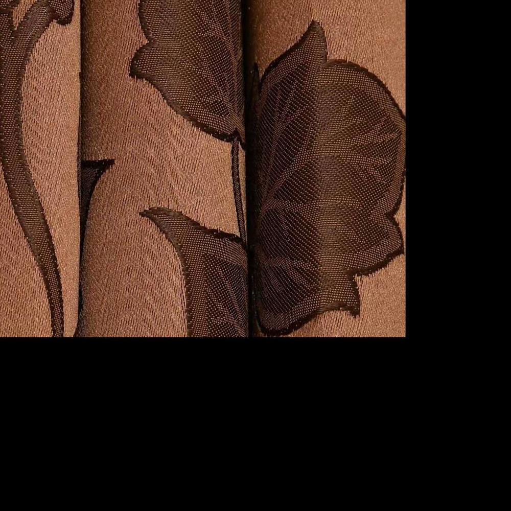 Charlotte Brown Color Floral Door Curtain - Set of 2