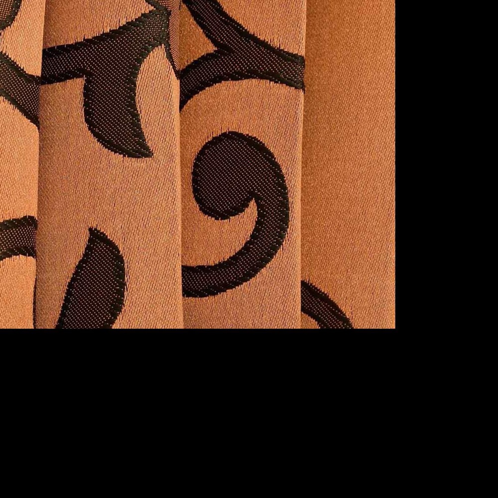 Aria Brown Color Floral Long Door Curtain - Set of 2