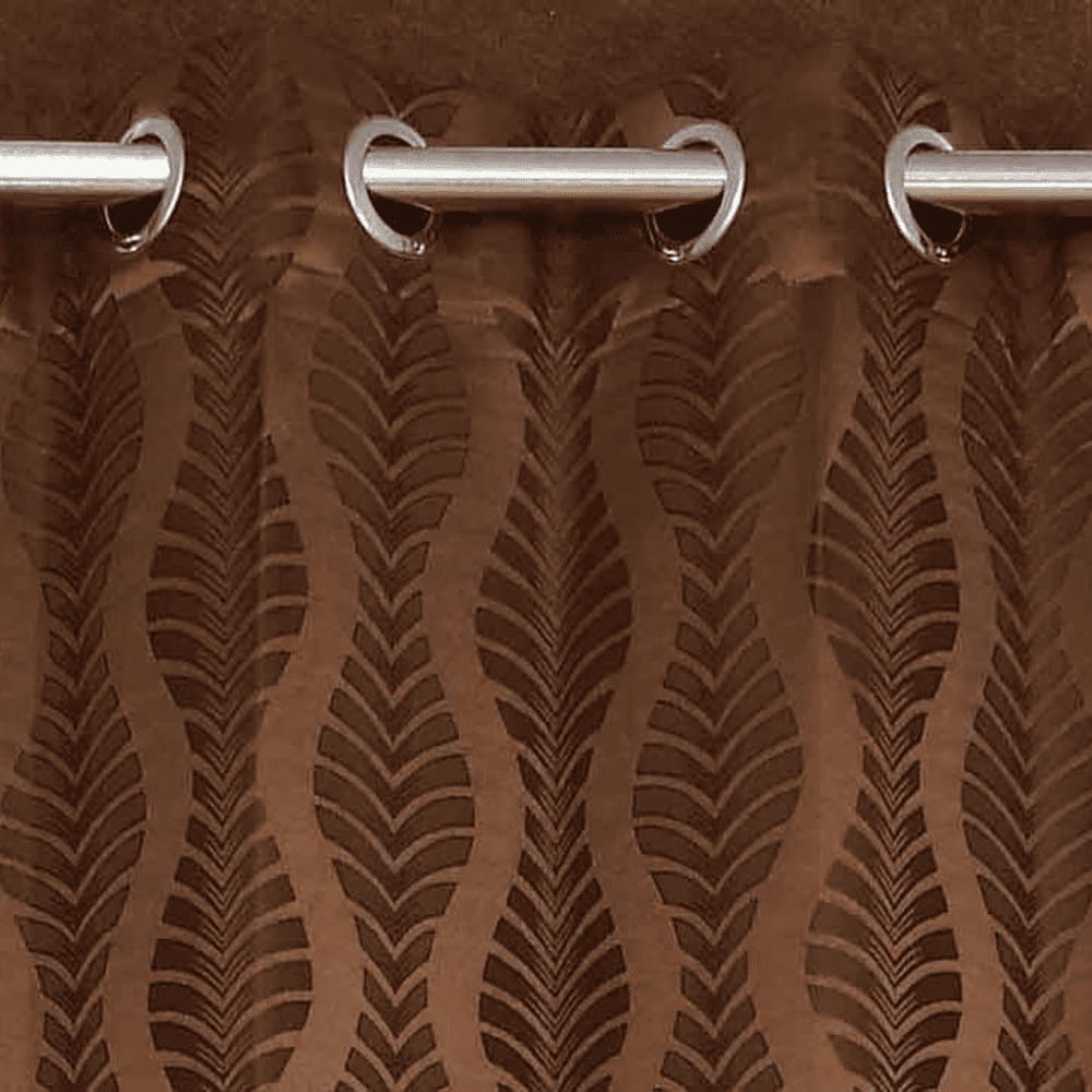 Ellie Brown Color Abstract Door Curtain - Set of 2