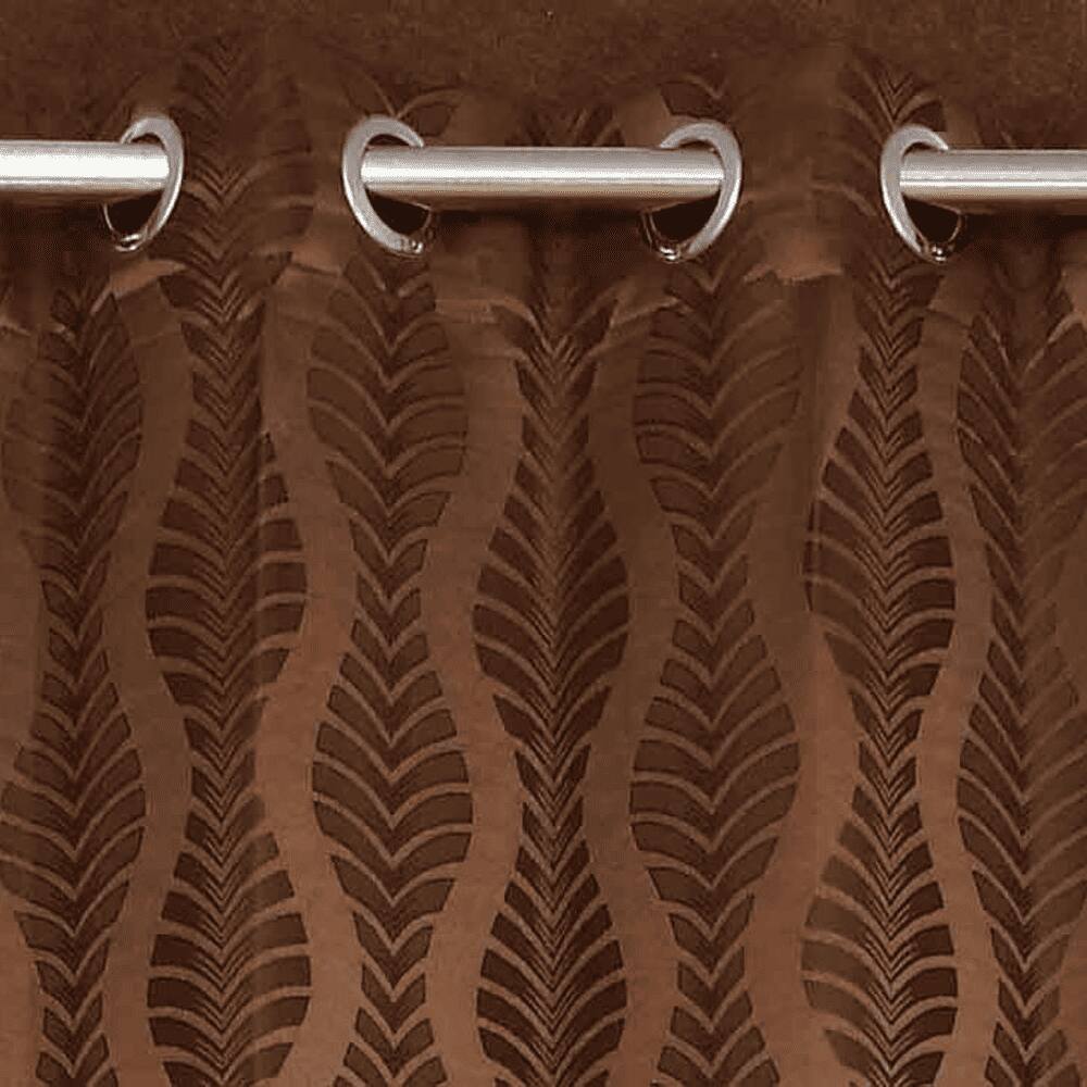 Ellie Brown Color Abstract Long Door Curtain - Set of 2