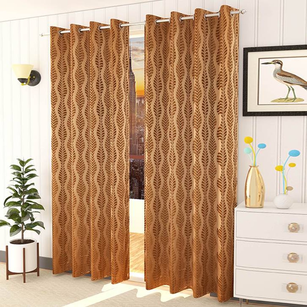 Nora Mouse Color Abstract Door Curtain - Set of 2 - Presto