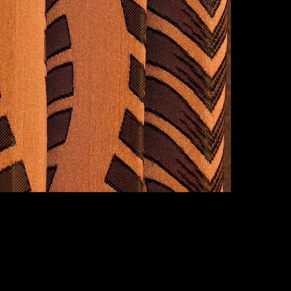 Leah Brown Color Abstract Window Curtain   Set of 2