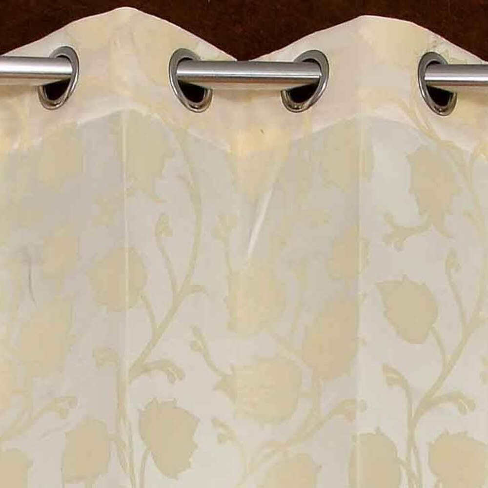 Isabella Cream Color Floral Door Curtain - Set of 2