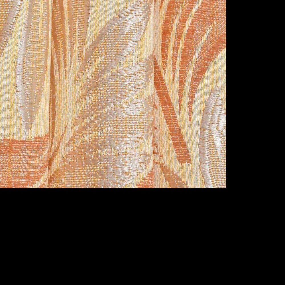 Artemis Orange Color Floral Door Curtain - Set of 2