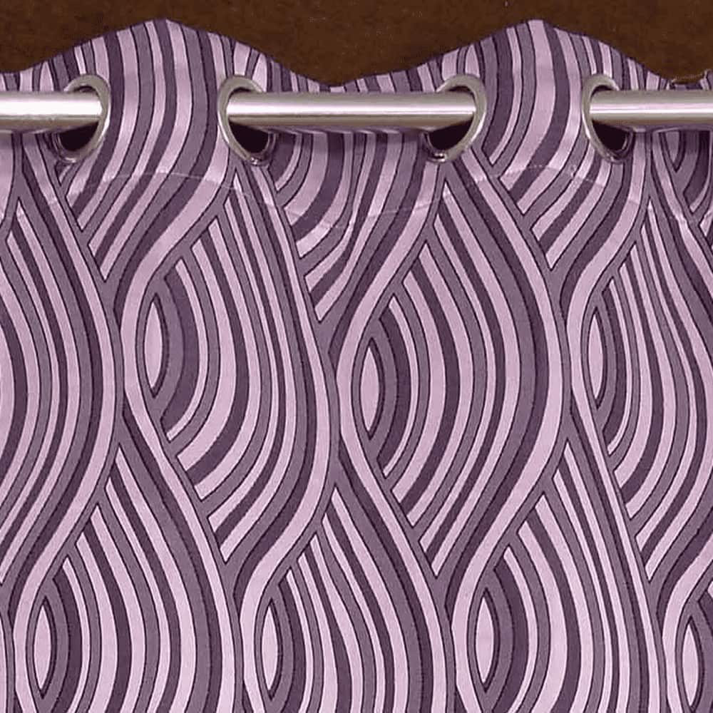 Oisin Pink Color Abstract Long Door Curtain - Set of 2