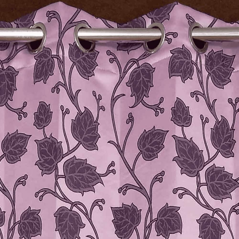 Sophia Pink Color Floral Door Curtain - Set of 2