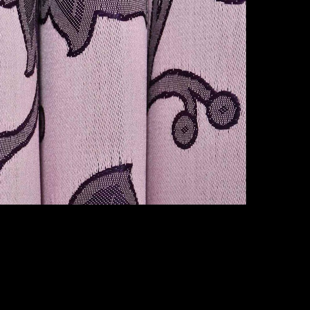 Sophia Pink Color Floral Long Door Curtain - Set of 2