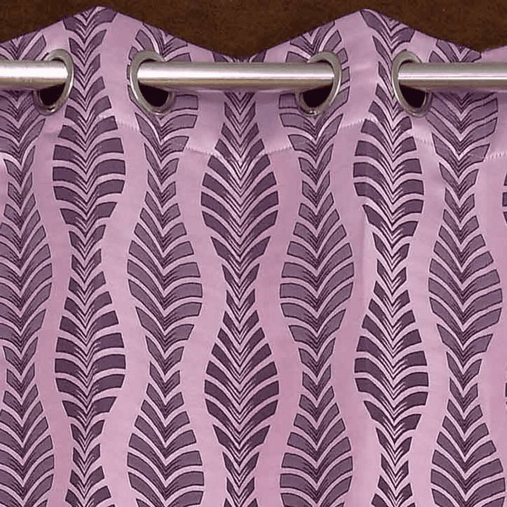 Hazel Pink Color Abstract Door Curtain - Set of 2